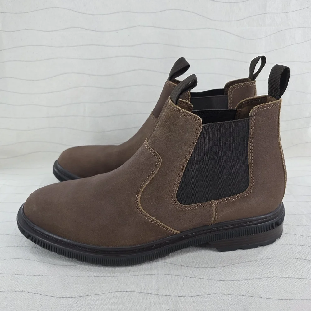 Clarks Mens Burchill Up Brown Leather Pull On Boots Shoes 261794027110 Size 12